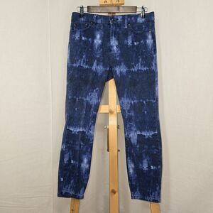 Lauren Ralph Lauren Premier Skinny Cropped Blue Tie Dye Jeans Size 6 Petite
